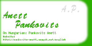 anett pankovits business card